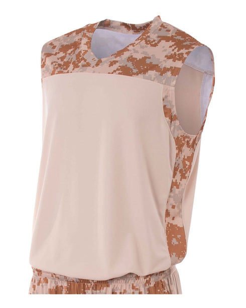 A4 Youth Camo Performance Muscle (NB2345), Color 'Sand Camo'